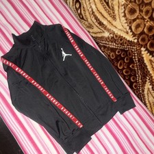 Jordan Boys Full Zip Track Jacket Black/Red Jumpman Logo Size 8-10 Years