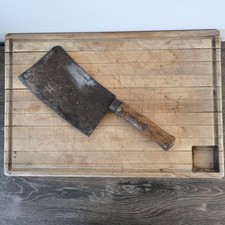 ANCIENNE PLANCHE A DECOUPER BOIS BILLOT BOUCHERIE + FEUILLE DE BOUCHER PEUGEOT 