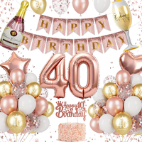 40. Geburtstag Deko Frauen, RoséGold 40 Geburtstag Deko, Luftballons 40 Geburtst