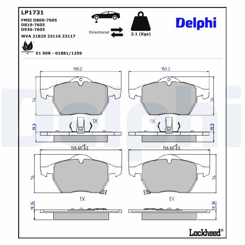 Für DELPHI LP1731 Brake Pad Set, Disc Brake - Bild 10