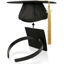 Graduation Cap Headband Firm AntiFall Hairband Hat Accessories For Students