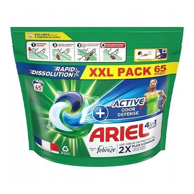 0,52 /Wäschen- 2x Ariel 4in1 Waschmittel Pods - Active Odor Defence - 65 Wäschen