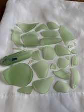 GENUINE BEACH SEA GLASS SAND TUMBLED SEA FOAM TINT GREEN HALF POUND FROSTED