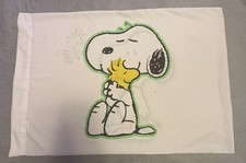Snoopy Woodstock Peanuts Pillow Case Hard to Find Double Sided DESCRIPTION READ