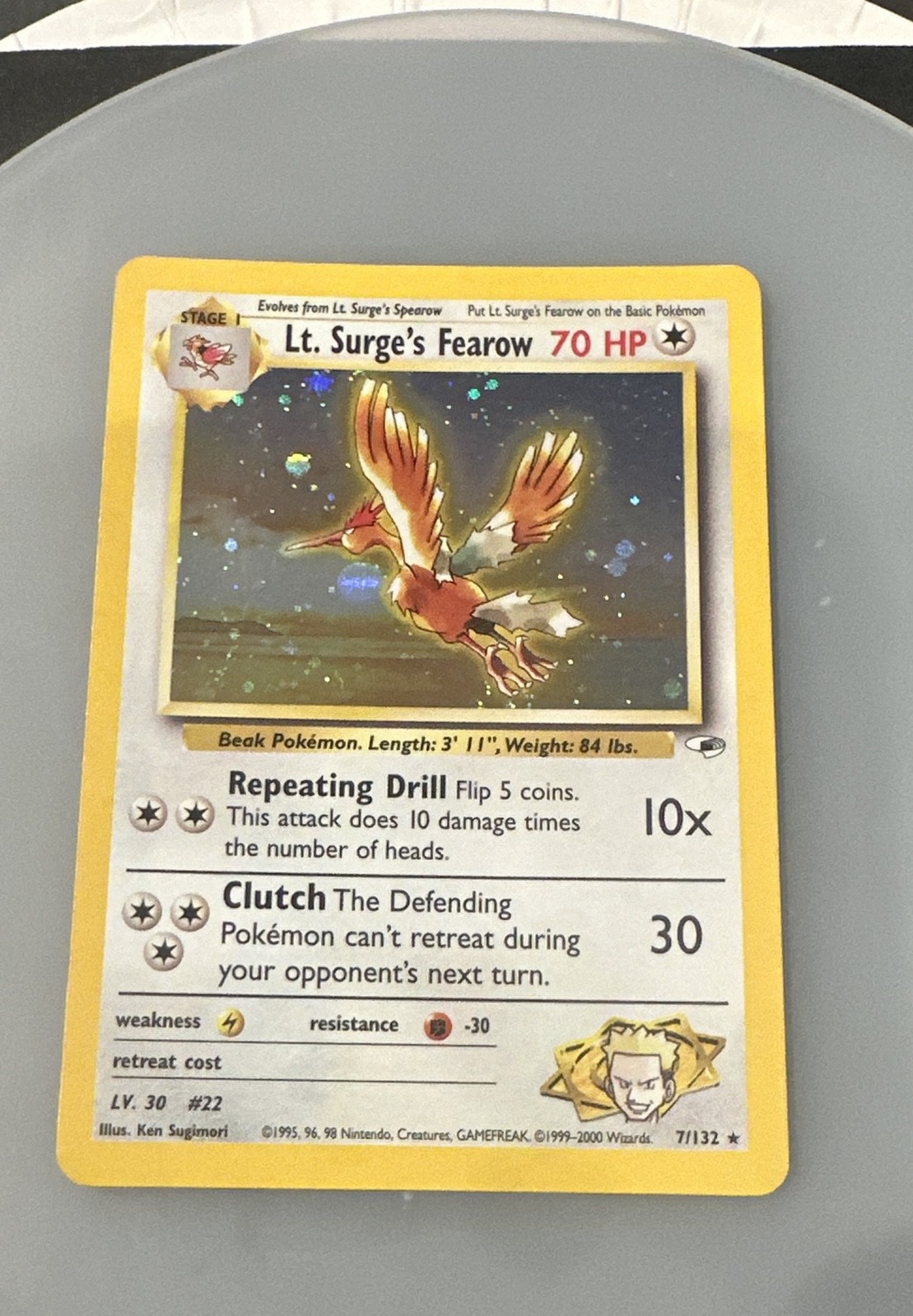 Lt. Surge's Fearow 007/132 Gym Heroes Holo