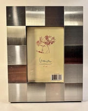 Michael Graves Modern Contemporary Picture Frame Brushed Aluminum 4" x 6"