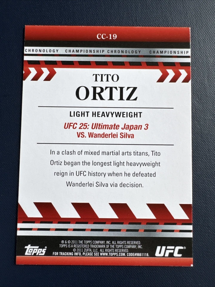 2011 Topps UFC Title Shot - Championship Chronology Tito Ortiz #CC-19 - Image 2 of 2