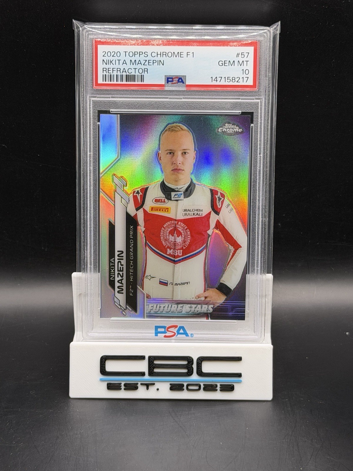 2020 Topps Chrome F1 Nikita Mazepin #57 Refractor Psa 10