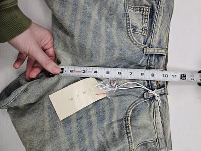 MNML Zipper Flare Denim Jeans Men's Size 28 Light Vintage Wash