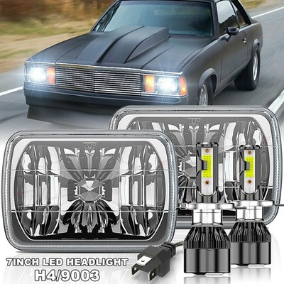 Pair 5X7'' 7x6 inch Rectangle LED Headlights 6000K Kit For Chevy Malibu 1978-1980