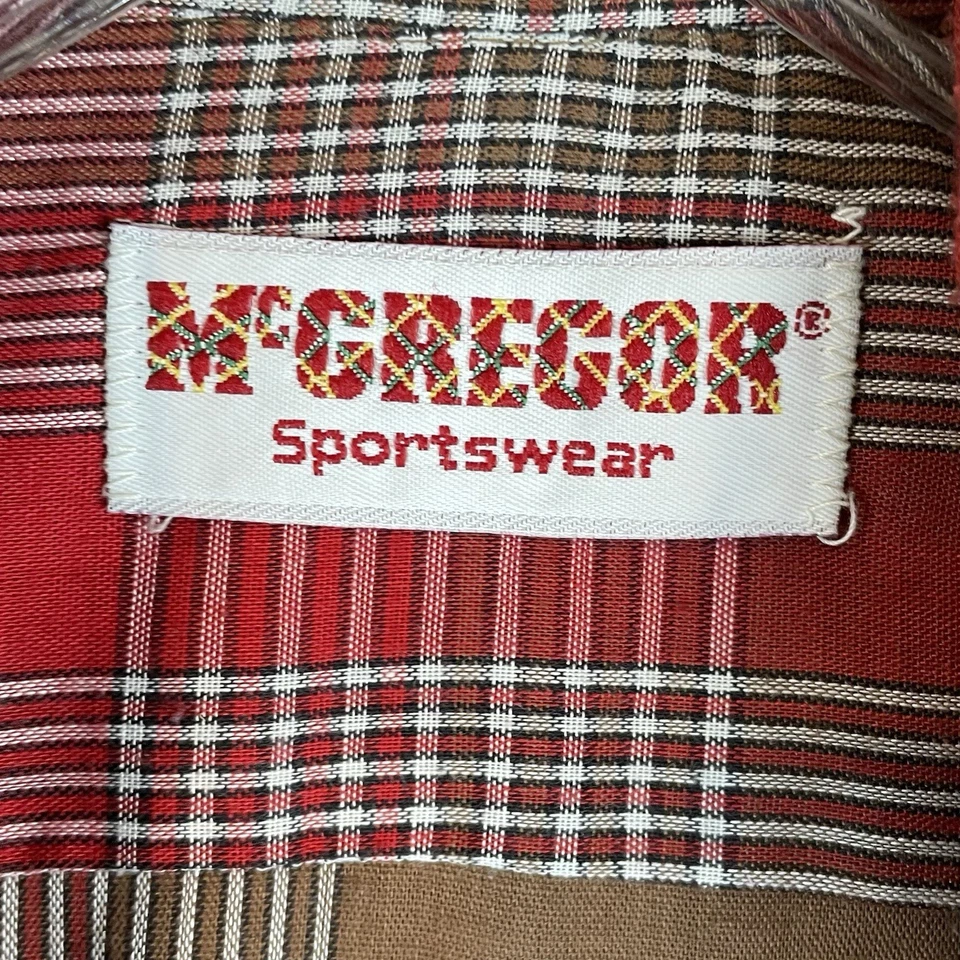 Camisa De Colección Años 60 70 McGregor Ropa Deportiva Para Hombre 15.5 Multicolor A Cuadros Manga Larga Foto 4 de 4