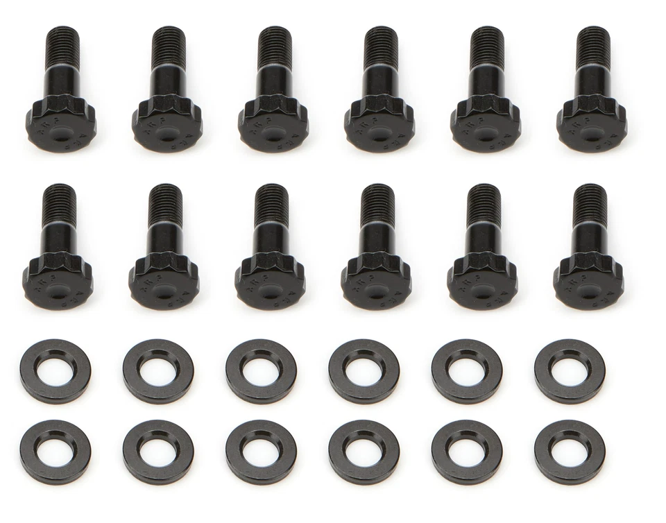 Winters 9381, Set of 12 Black Steel Bolt Kit-Thred. Ring Gea Performance Parts Foto 3 de 4