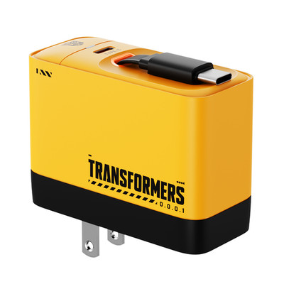 Transformers TF-S01 40W GaN USB-C Fast Charger with Retractable 32  - Bumblebee