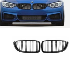 Für BMW 4er F32 F33 F36 2014-2016 Kühlergrill DOPPELSTEG Schwarz Glanz Neu