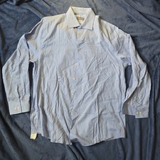 Michael Kors Men's Light Blue Striped Dress Shirt 32/33