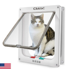 CEESC Extra Large Cat Door Outer Size 11"x9.8" , Weatherproof, White, ABS Mater
