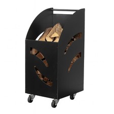 Portalegna da Interno per Camino in Acciaio Carrello Porta Legna con Ruote 2411F