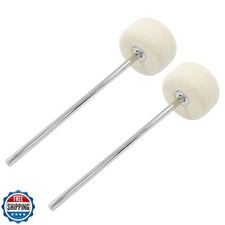 Piutouyar 2 Pack Wool Felt Bass Drum Pedal Beater, White Wool Fel