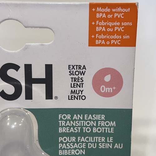 (2) Packs of 3 Boon Nursh Curve Silicone Bottle Nipples EXTRA SLOW FLOW 0m+ NEW - Afbeelding 5 van 5