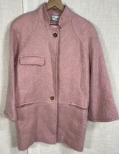 Vintage Mayfair of California USA Pink Mohair Jacket Coat 60  s Wool Women  s L