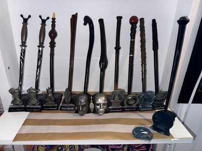 Wizarding World Harry Potter Mystery Character Wand Lot w/ Stands & Boxes