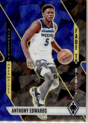 2023-24 Panini Phoenix - Fade to Black Anthony Edwards #19 Blue Ice Wolves