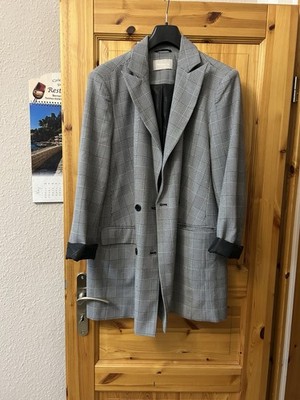 Damen Blaser Gr 44 Schwarz Weiß  kariert Tamaris Oversize 