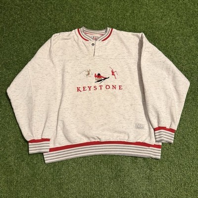 ALL Sportswear Keystone Vintage Sweater XL Regular Fit White Red Gray Chest 48in