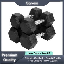 Hex Dumbbell Set 100 Lb Rubber Encased Home Gym Weights Pair 20 30 lb Strength