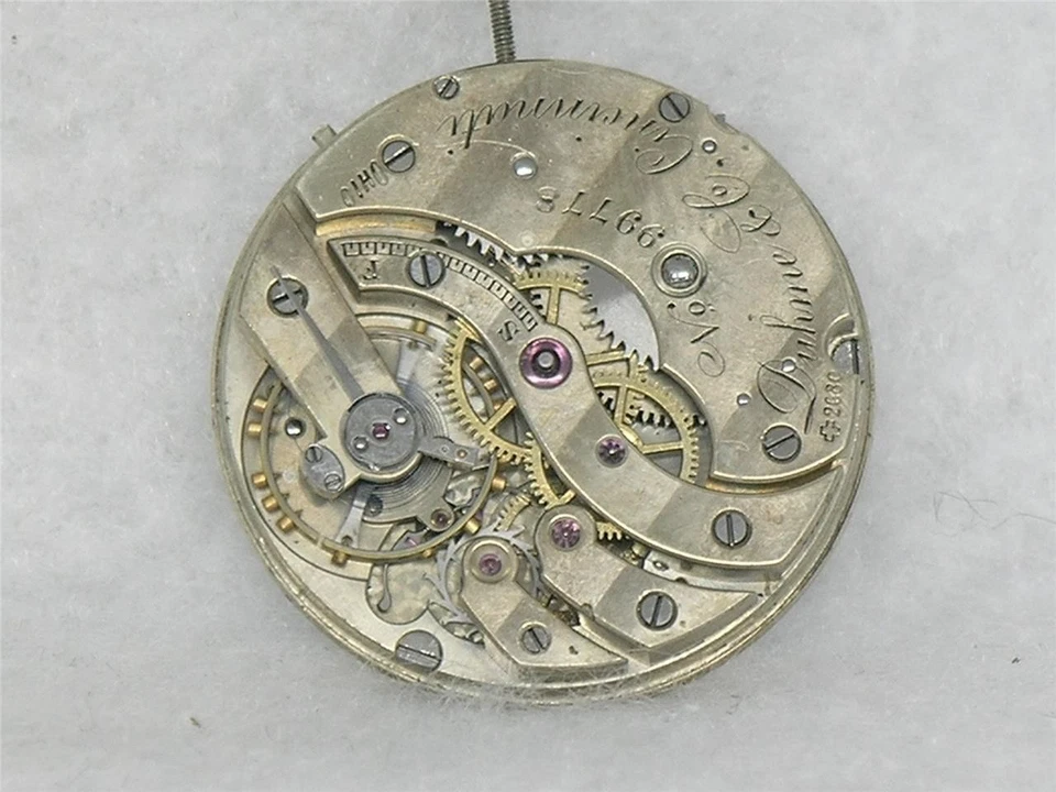 VERY RARE 28MM PATEK PHILIPPE 17 JEWEL POCKET WATCH MOVEMENT & DIAL, RUNNING! - image 3 of 4