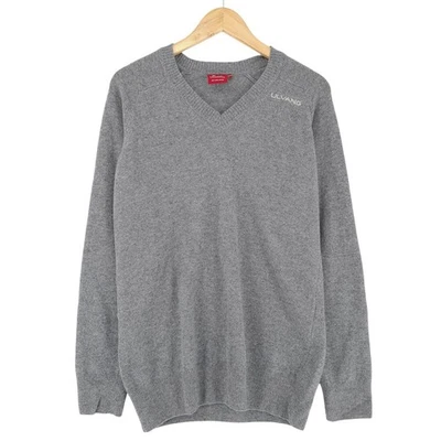 Ulvang Pull Homme Gris Laine Cachemire Col En V Maille Serrée Taille L - Photo 1/4