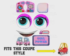 Replacement Decals Fit Little Tikes Cozy Coupe Car GIRL POWER High Gloss Peel