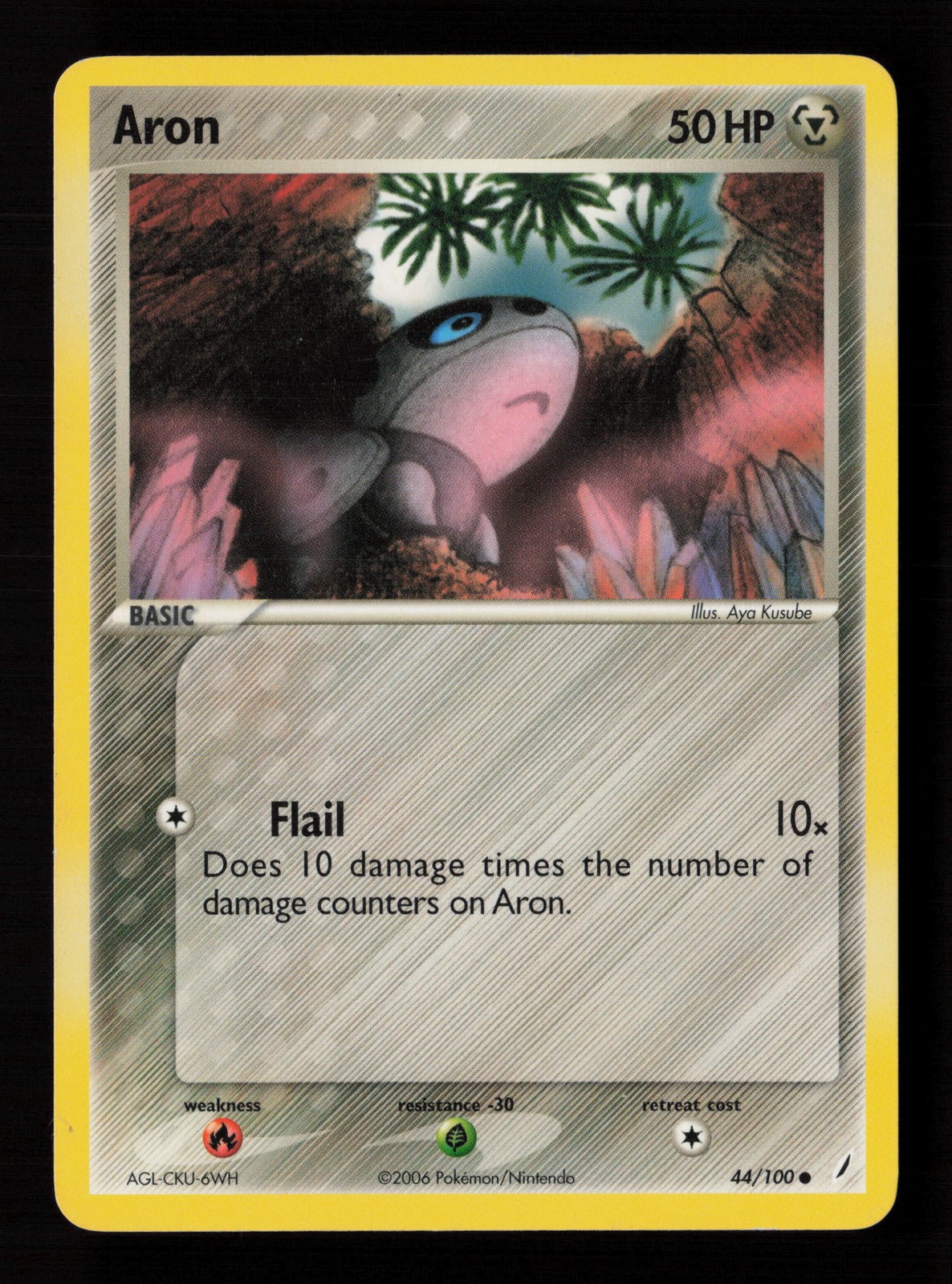 Aron 44/100 Crystal Guardians Pokemon Card -