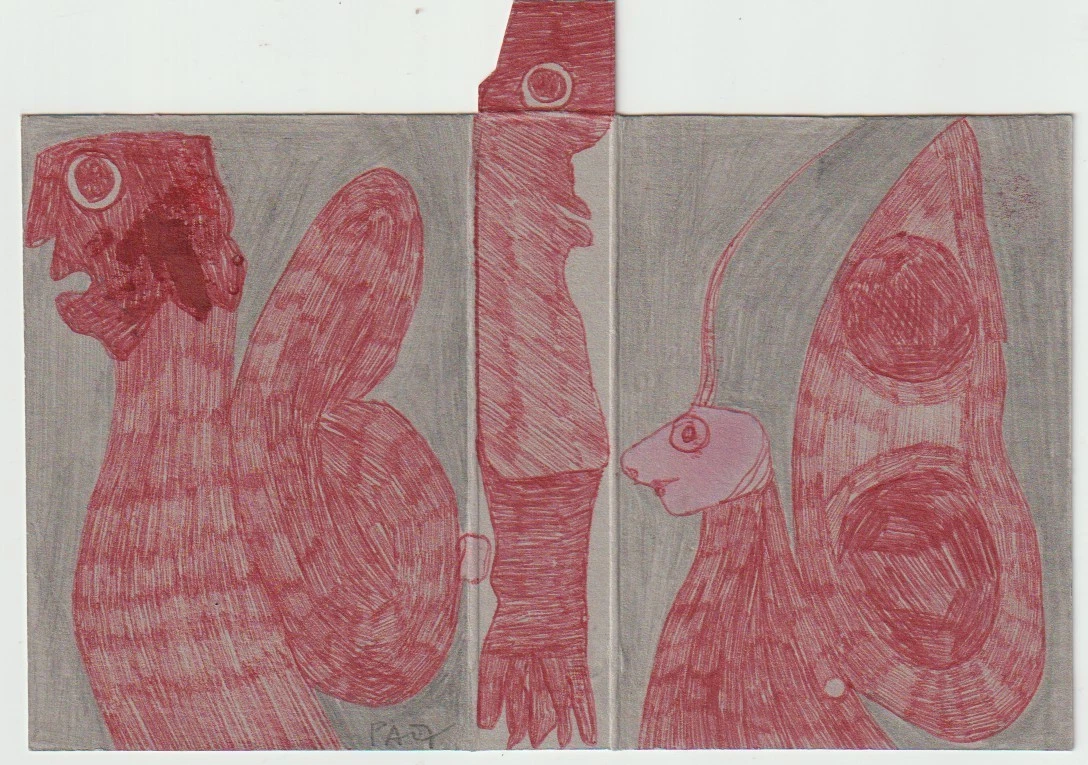 Tableau Art Brut Oiseau - Pièce Unique Originale Signée, 30x20 Cm Encadré