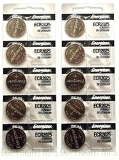 10 PCs Energizer CR2025 Lithium Coin Cell 3V Original New Batteries Exp: 2025