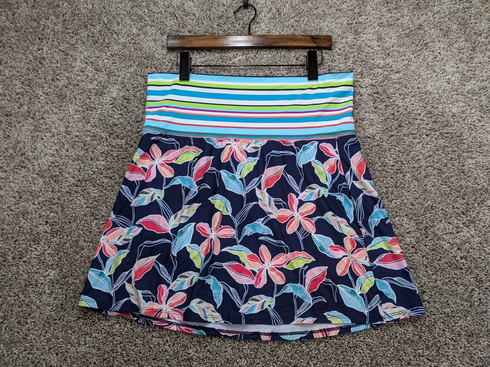 NEW Title Nine Splash Slip On Swim Skirt Cover Floral Women's Medium