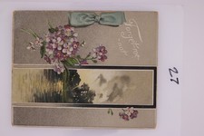 1910s New Year Greeting Card Forget-Me-Not Floral Design Gertie