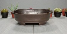 Brown Mica Bonsai Pot - Oval Outside Dimension: 20.75" x 14.5" x 5.25"
