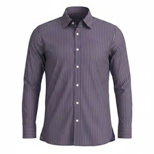 Ermenegildo Zegna Dress Shirt Men s L Pink Stripe Button Front Cotton