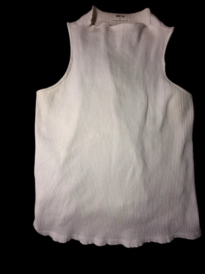 Maeve Anthropologie 女士毛衣背心 1X 罗纹高领胶囊极简主义者 — 第 2/4 张图片