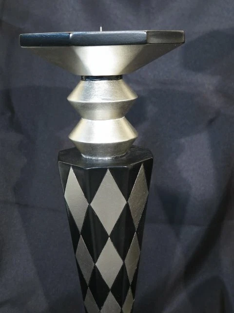 LF42396/42397EC: Par de candelabros modernos negros y plateados Foto 2 de 4