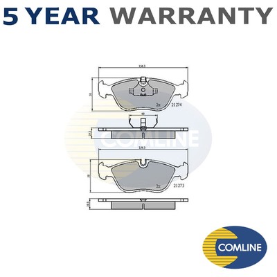 Comline Front Brake Pads Set Fits Volvo V70 C70 850 2.0 2.3 2.4 2.5 TDi