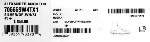 Stivali sneakers Alexander McQueen da uomo in pelle liscia con battistrada misura 43,5 J/US 10,5 - Foto 6 di 6
