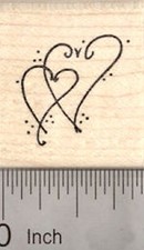 Romantic Hearts Intertwined Rubber Stamp, Wedding or Valentine A21617 WM
