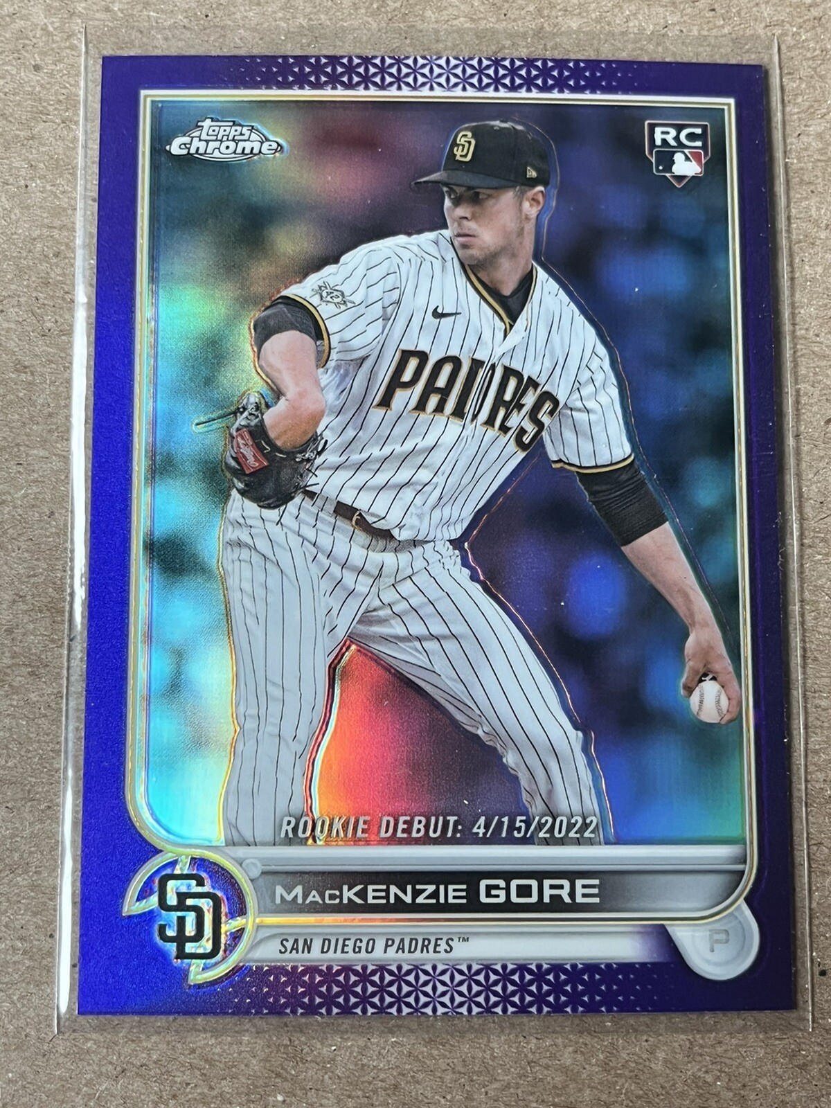 2022 Topps Chrome Update MacKenzie Gore Rookie Debut RC Purple Refractor #USC19