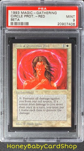 MTG Limited Edition Beta 1993 Circle of Protection: Red PSA 9 Mint Old School - Picture 1 of 6