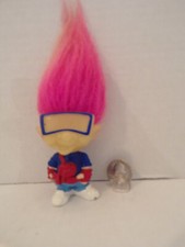 Russ Troll Doll 3" 1993 Burger King Kids Club Glow In The Dark Pink Hair