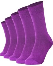 Mysocks 5 Pairs Plain Socks Combed Cotton Seamless Toe