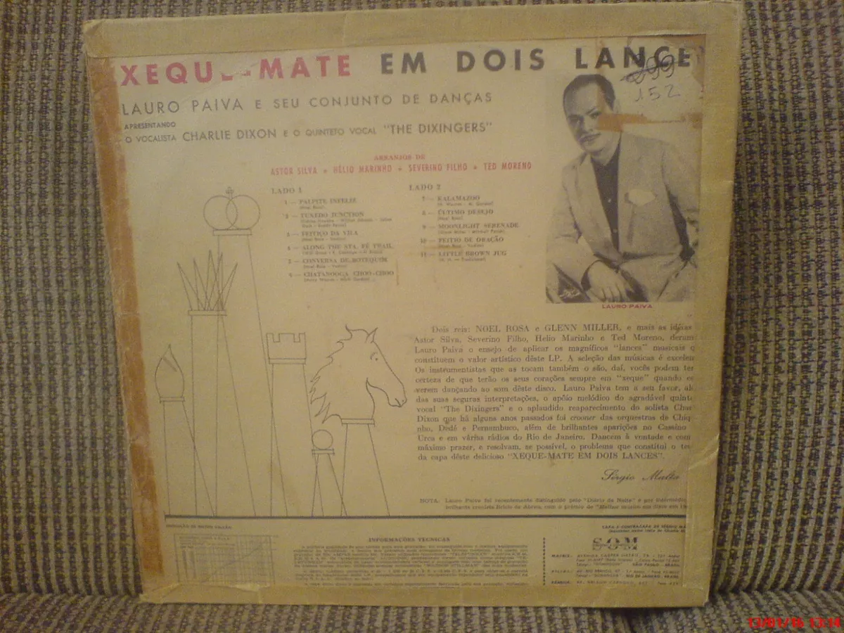 HEAR LAURO PAIVA LP XEQUE-MATE BOSSA JAZZ BRAZIL 60's NOEL ROSA CHARLIE  DIXON