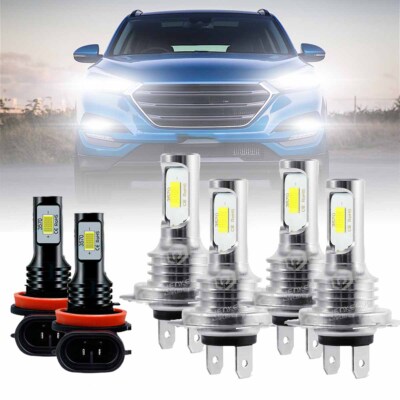 For Hyundai Tucson 2016 2017 2018 Combo LED Headlight + Fog Light Bulbs Kit 6K